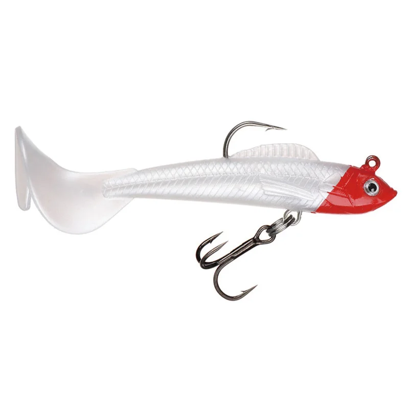 1 Uds 85mm 8,5g cabeza de plantilla de trucha PVC Señuelos de pesca natación cola larga cebo suave de silicona cebos artificiales lubina Swimbait Wobblers - imagen 5