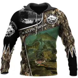 KJ012 Sudadera de pesca con camuflaje 3D