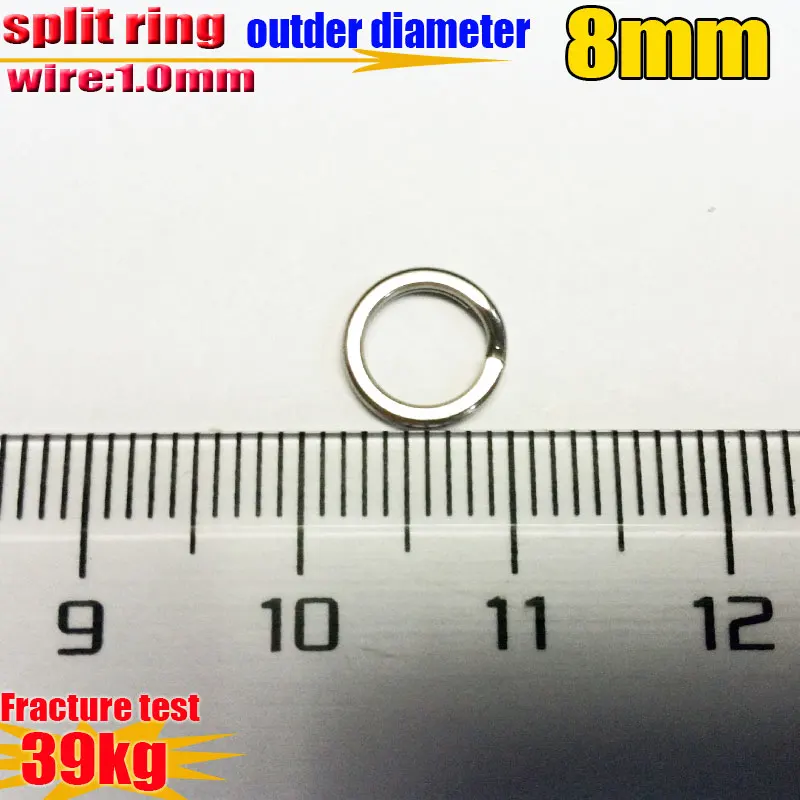 Anillos de pesca divididos de tamaño 1,0mm * diámetro exterior 8mm cantidad 80 unids/lote material acero inoxidable 304, novedad de 2019 - imagen 3