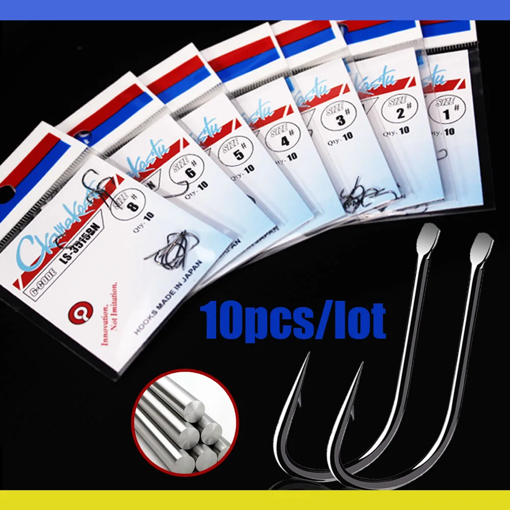 Anzuelo de pesca individual de 10 o 30 piezas, accesorios de Pesca, Señuelos, aparejos de pesca de carpa, púas de acero de alto carbono - imagen 2