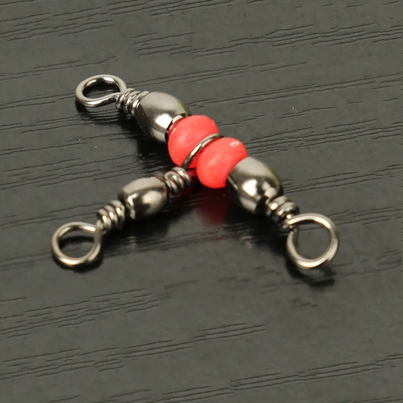 500 Uds accesorio de Pesca Snap 3 vías barril de latón anillo giratorio anzuelo señuelo línea conector cuentas carpa aparejos Pesca