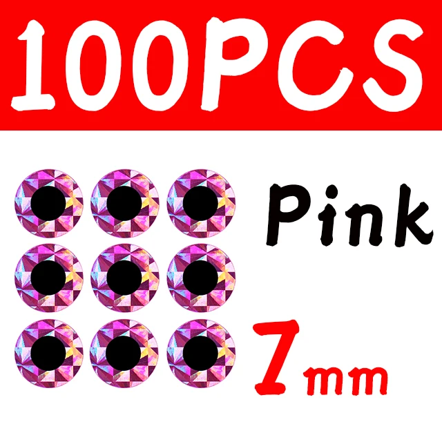 100pcs 7mm Pink