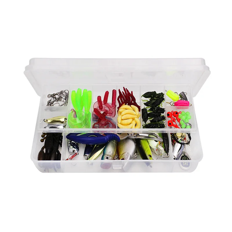 Juego de señuelos giratorios, 101 piezas, Crankbait, Minnow, Popper, VIB, señuelos de manivela, anzuelos de pesca, accesorios de caja de aparejos de pesca - imagen 4