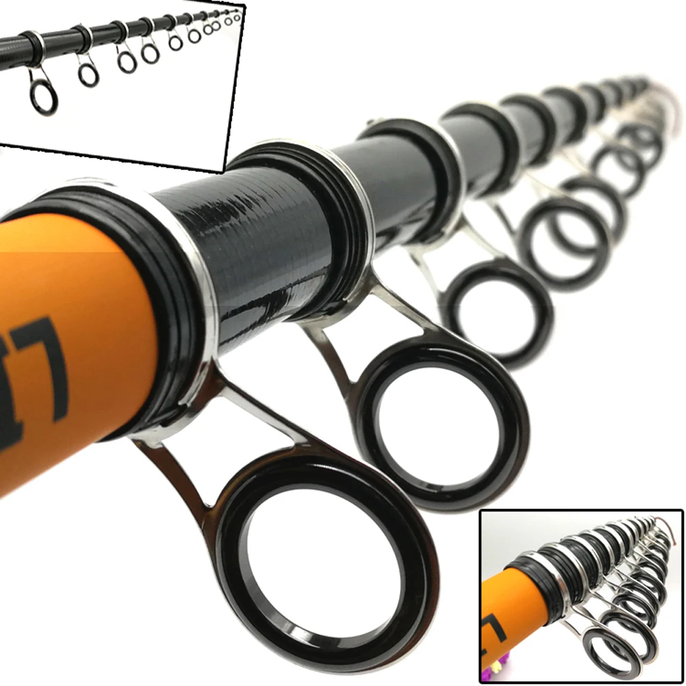 8 Uds. De anillos guía universales para caña de pescar de mar de varios tamaños, 7/8/9/10/11/12/14/15mm de diámetro, guías de pesca en roca, reparación de anillos - imagen 4