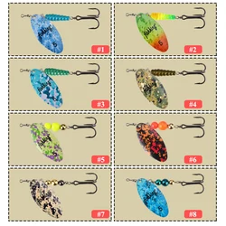 FISH KING-anzuelo de pesca de Metal, cuchara con señuelo de anzuelos triples, Material de latón con horquilla plegable, giratorio de 360 °, 1 unidad