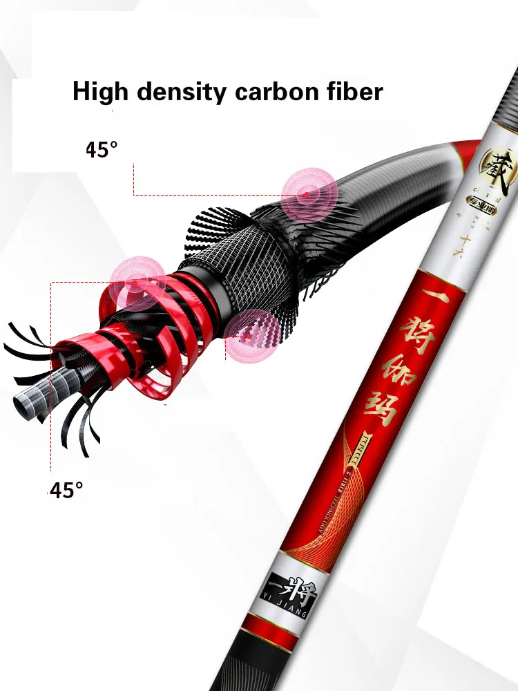 Caña De pescar dura De fibra De carbono, 5H, 6H, 7H, Taiwán - imagen 5