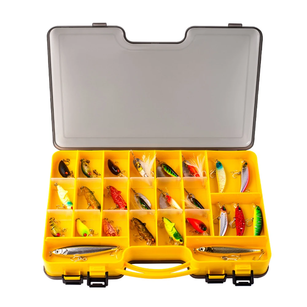 Caja de plástico para Señuelos de Pesca de doble cara, 22 compartimentos, cajas para señuelos de cebo Minnow, accesorios de aparejos de pesca, cajas de almacenamiento X455G - imagen 3