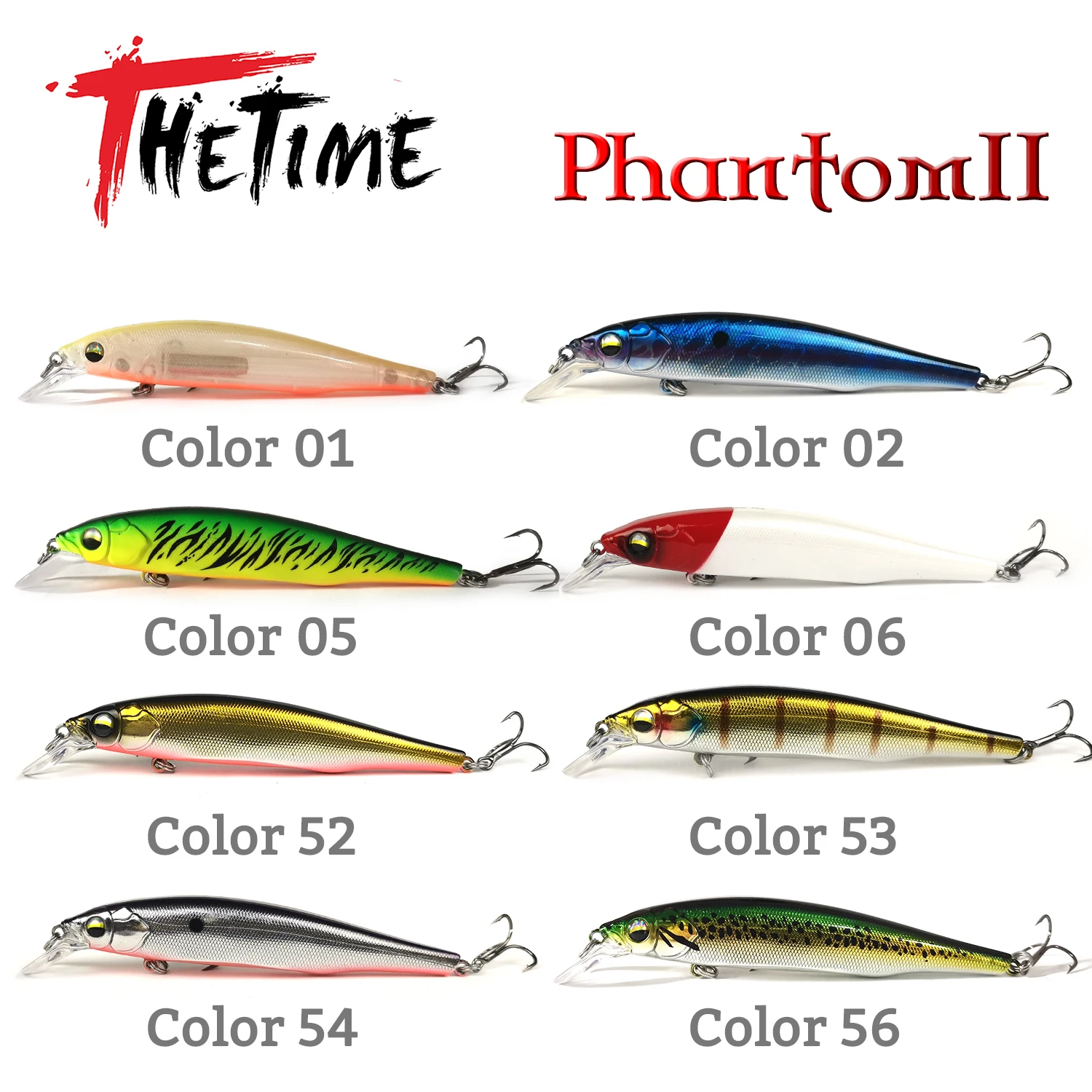 2022 Phantom II señuelos de pesca Artificial , cebo de pececillo suspendido de 19g, Jerkbait Wobbler de 110mm, aparejos de cebo para trucha, perca, señuelos de pesca mar - imagen 5
