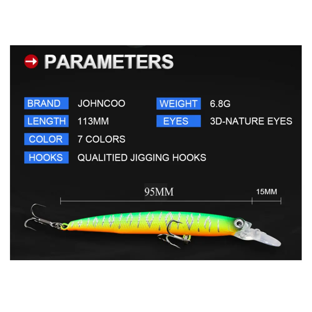Señuelo de pesca Wobbler 95mm 6,5g Jerkbait rodante suspendido Minnow Bass Pike cebo aparejos de pesca Wobblers para Lucio - imagen 2