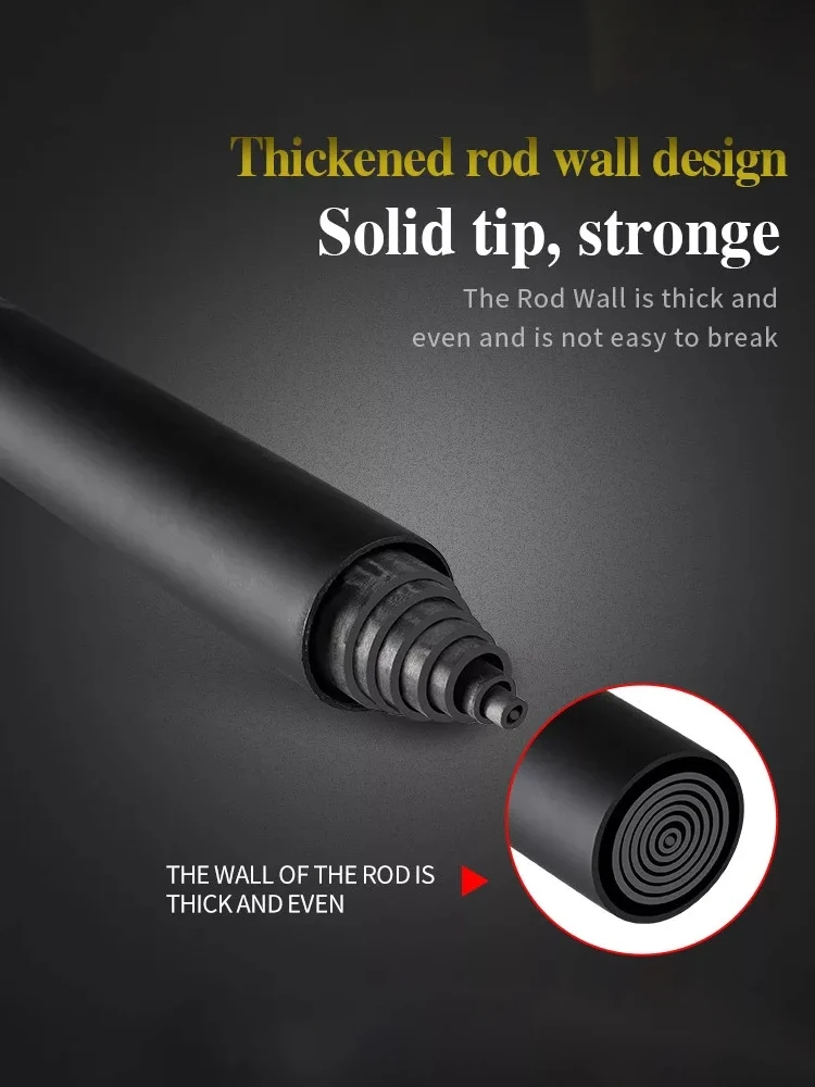 Caña de pescar telescópica de fibra de carbono superligera, para agua dulce, envío de punta de repuesto - imagen 4