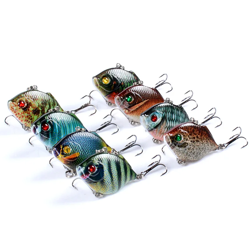 Señuelo de pesca biónico de 8 colores, cebo de plástico para lubina, Carpa, Trucha, plátano, conjunto de Señuelos de Pesca, 4,5 cm/8,8g - imagen 4