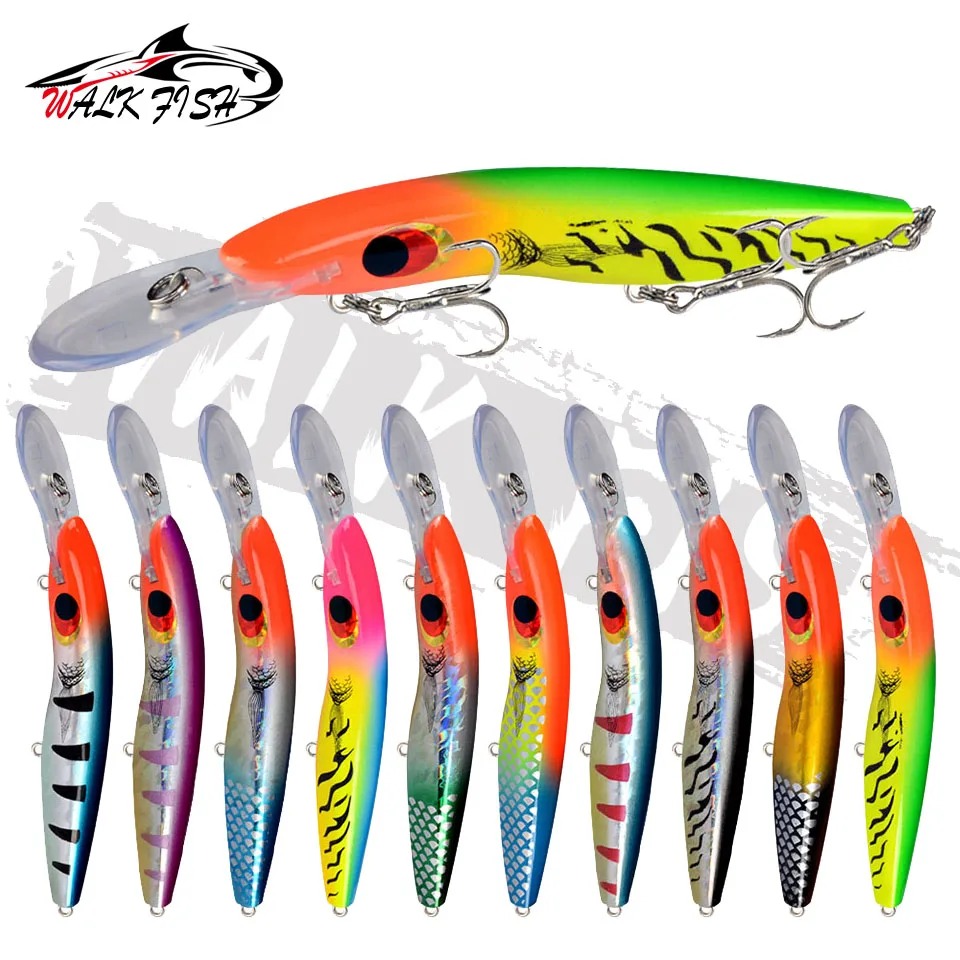 WALK FISH-Señuelos de Pesca de 16cm, anzuelos de Pesca de 26g para buceo profundo, 8M + Crankabits duros, Wobblers, aparejos de Pesca de calidad, 1 unidad - imagen 5