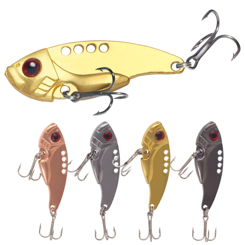 Señuelo falso de pesca reflectante de Metal VIB, cebo duro de lentejuelas biónicas, gafas 3D, aparejos de peces artificiales, cebo duro de cicla, 5,5 cm