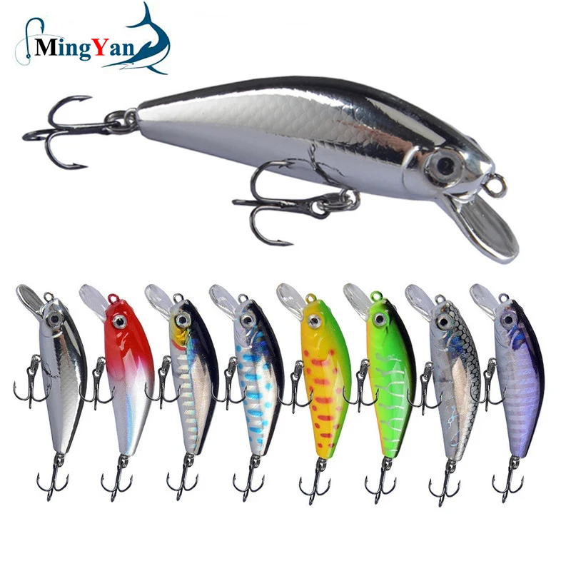 Mini Wobbler Jerkbait, cebo duro láser de 5,5 cm/6,5g, señuelos de pesca con manivela, anzuelo de lubina, aparejos de agua salada, hundimiento, 1 unidad