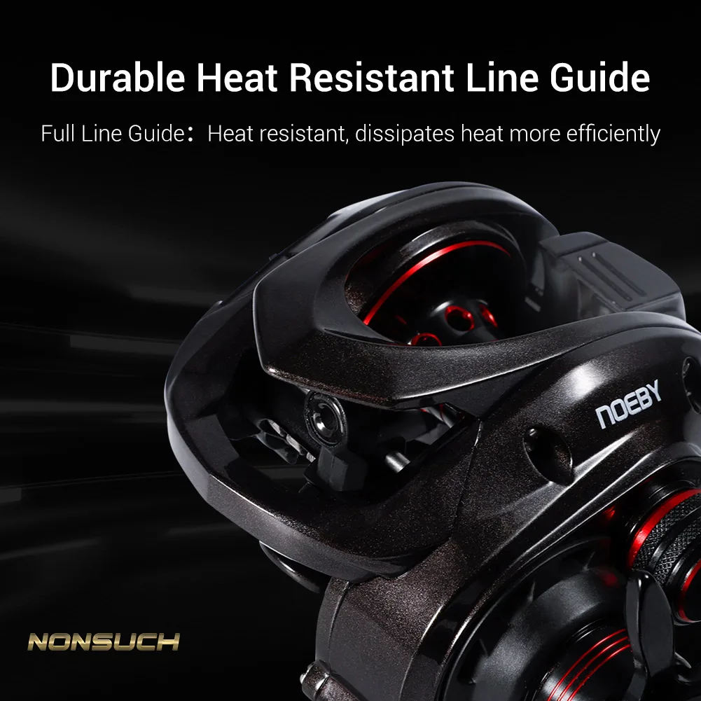 Carrete Noeby Baitcasting, sistema de freno magnético, relación de engranaje 7,3: 1, arrastre máximo de 8kg, 17Lb, carretes de pesca de agua dulce y salada de perfil bajo - imagen 4