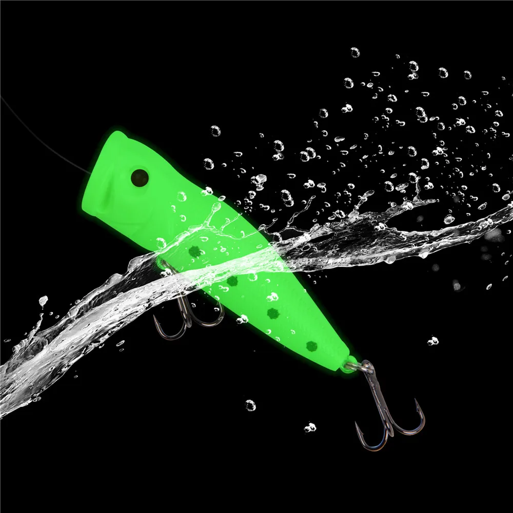Kit de Señuelos de Pesca, 5 unids/caja, luminosos, VIB, Popper, Crank, Minnow, lápiz duro, brillo nocturno, señuelos artificiales - imagen 4