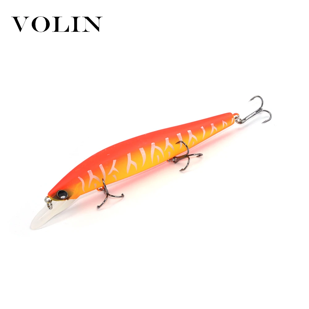 Volin-señuelo de pesca flotante Wobbler para pececillos, 3 unidades, 110mm, 15g, con 3 ganchos de pesca, señuelo de pesca para peces de aguas poco profundas - imagen 5