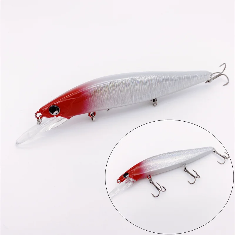 Señuelos de pesca de 14g/11,5 cm, cebo duro flotante Minnow Crankbaits Wobblers Pike Long Casting Minnow Lure depth0.5-1m - imagen 3