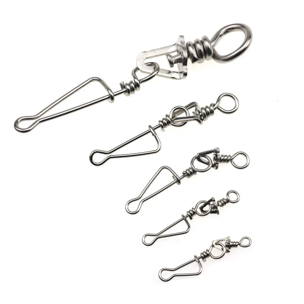 10 unids/lote triángulo giratorio + pin italiano conector de clavija de pesca de acero inoxidable rodamiento Snap aparejos de pesca accesorios de herramientas - imagen 4