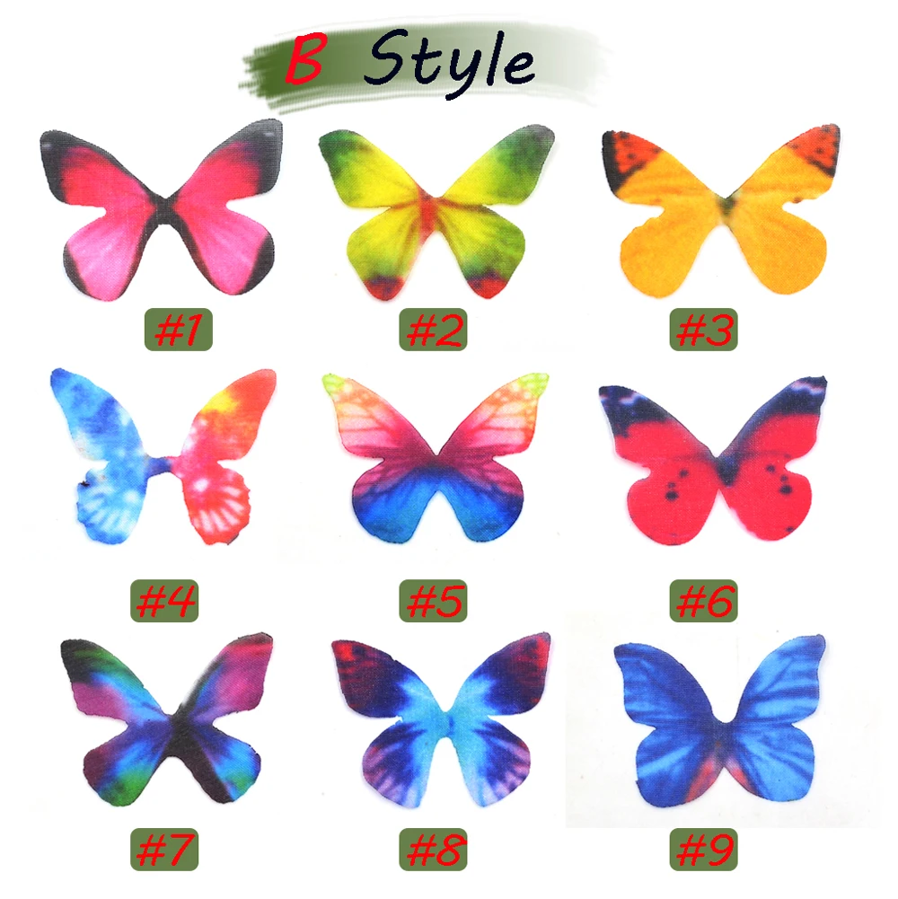 MNFT 12 Uds. De alas bonitas, Material para atar moscas, piel de mosca, trucha, pesca con mosca, atado de moscas para tamaño 1,5/3cm, mariposa realista - imagen 4