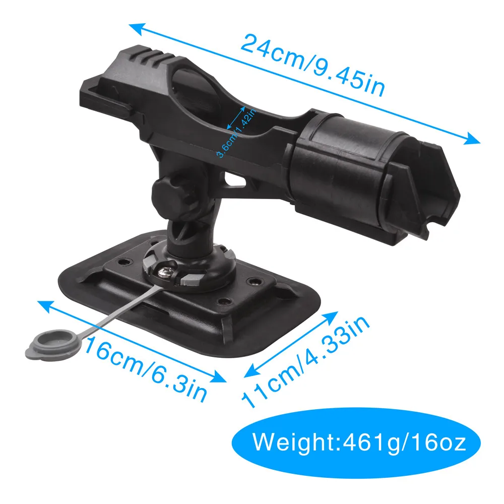 Soporte ajustable para caña de pescar, Base para caña de pescar con rotación de 360 grados, para Kayak, canoa, barco, novedad, 2 unidades por lote - imagen 2