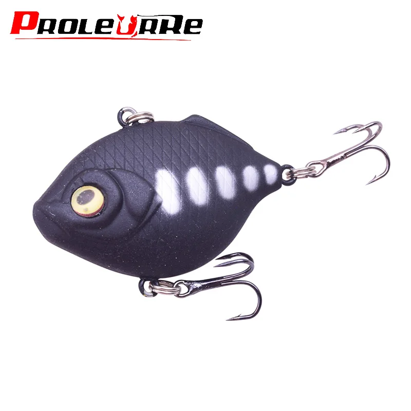 Proleurre-Señuelos de Pesca duros VIB, cebo Artificial con ojos 3D de 4,5 cm, anzuelos triples, Wobblers de hundimiento, aparejos Crankbait de lubina