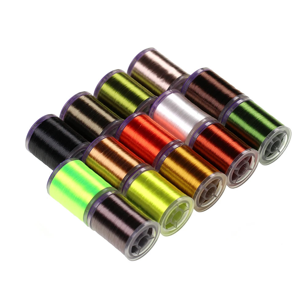 ICERIO-hilo para atar moscas de alta resistencia, 250 yardas, 75D, plano, suave, Material de nailon ligeramente encerado - imagen 3