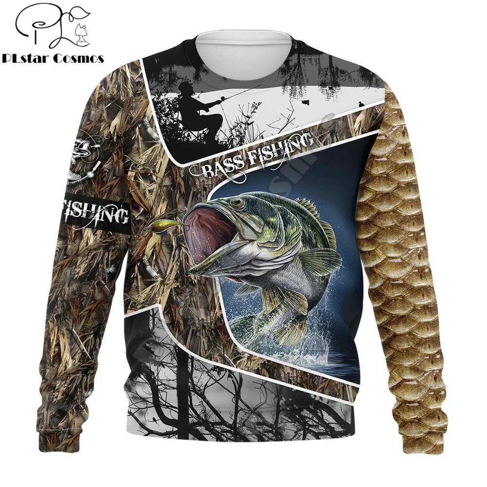 Bass Fishing Skin Camo Impresión 3D Sudadera con capucha para hombre Sudaderas con capucha unisex Sudadera Otoño Streetwear Chaqueta casual Chándal KJ767 - imagen 5