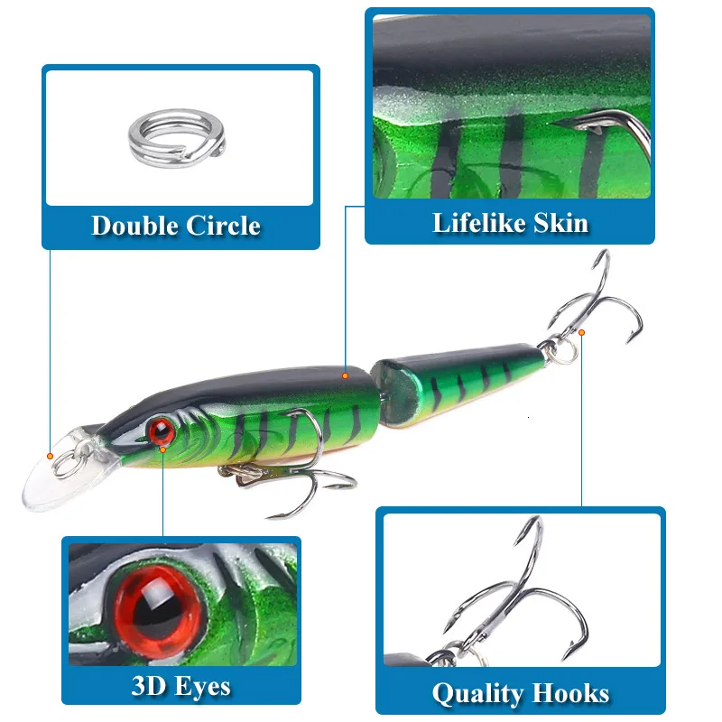 Swimbait Señuelos De Pesca duros, peso De 9g/10,5 cm, cebo oscilante articulado De Pesca Isca Artificial, señuelos De agua salada De peces falsos - imagen 3