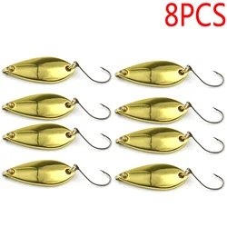 Juego de 8 Uds de cebos giratorios, cuchara, bobina Artificial/trucha dura/bajo/carpa/pez, cebos para Señuelos de Pesca Swimbait Wobbler, bagre