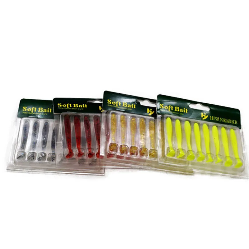 Juego de señuelos de cola en T de 60MM, cebo suave, cebo biónico, Mini señuelo de pesca XA664G, 10 colores, 8 unidades - imagen 3