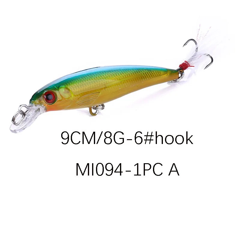 1 Uds. Señuelo de Pesca de pececillo láser 9CM 8G anzuelos de Pesca aparejos Wobbler Crankbait Artificial Japón cebo duro cebo de natación