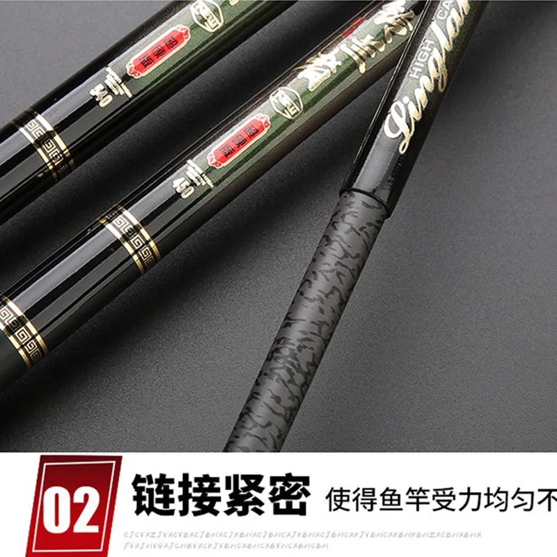 Caña de pescar telescópica para carpa, ultraligera, alimentador de agua dulce, fibra de carbono, 6M, 7M, 8M, 9M, 10M - imagen 4