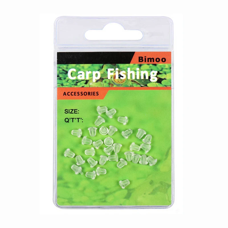 Bimoo-anzuelo de pesca de carpa, accesorio transparente y suave, con soporte de ganchos deslizantes, Terminal, aparejos de goma, aparejo emergente, Cuenta de caña, 50 unids/lote por paquete - imagen 4