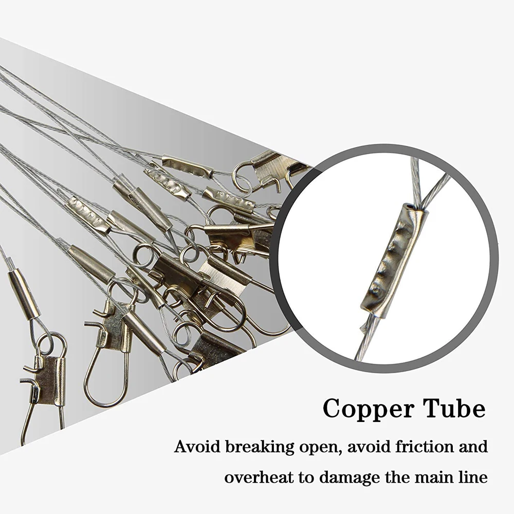 Shaddock-aparejo de alambre de pesca de acero inoxidable, accesorios de aparejos con broches giratorios, brazos de cuentas, 24 unids/lote por bolsa - imagen 4