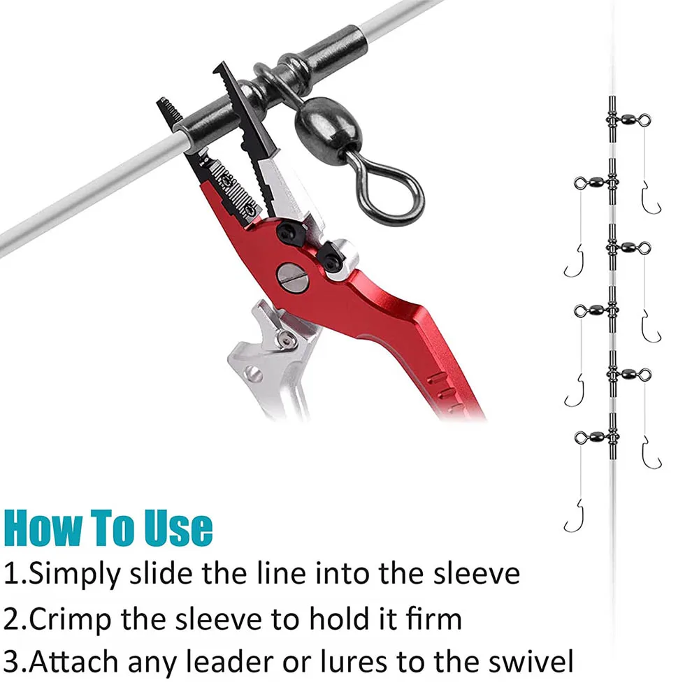 70 Uds. De barril de línea cruzada de 3 vías, giratorios de pesca, aparejo de caída profunda, mangas de engarce, grúa giratoria, conectores de pesca de latón, aparejos - imagen 4