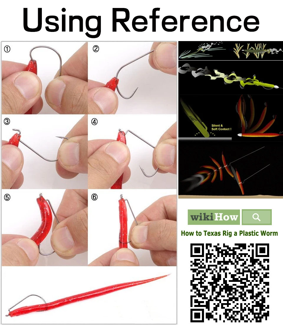 Anzuelos rojos para pesca de lubina, señuelo de plástico blando, de 25 piezas anzuelo, de gran espacio, para Texas, YG83206R - imagen 5