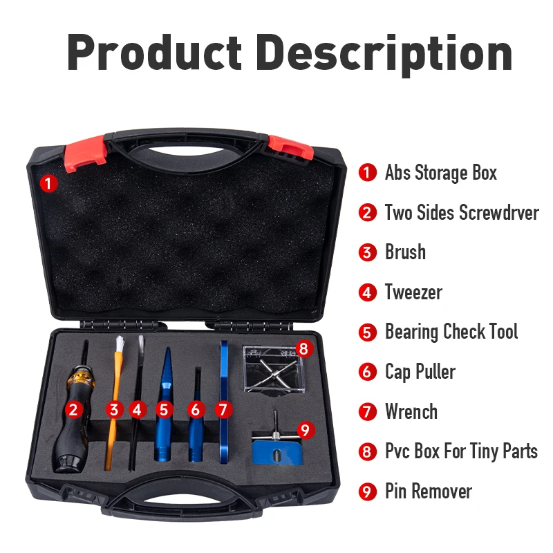 LEYDUN-Herramienta de mantenimiento de carrete de pesca Baitcasting DIY, Kits convenientes ligeros, Combo de herramientas de reparación, Pin de dispositivo de desmontaje de carrete - imagen 2