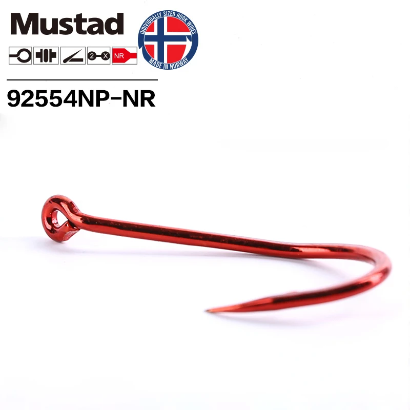 Mustad Big Red 2X SUICIDE Anzuelo de pesca compensado de punto triangular ultrapunto de acero con alto contenido de carbono, 6 # -8/0 # ,92554NP-NR - imagen 4