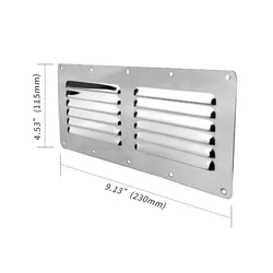 Rejilla de ventilación Louvred cuadrada inoxidable 22,5 x 12,5 cm