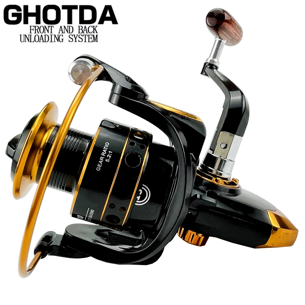 Carrete de Pesca giratorio de Metal, 12 + 1BB 5,2: 1, aparejos de Pesca, alimentador, rueda de Pesca de carpa 1000-7000 - imagen 2