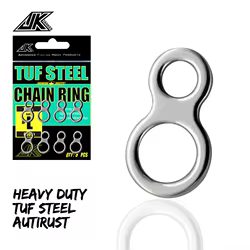 JK TGR-gancho de asistencia para pesca pesada, accesorios de pesca de agua salada, doble 8 anillos sólidos, 400-600lbs, Conector de arrastre giratorio
