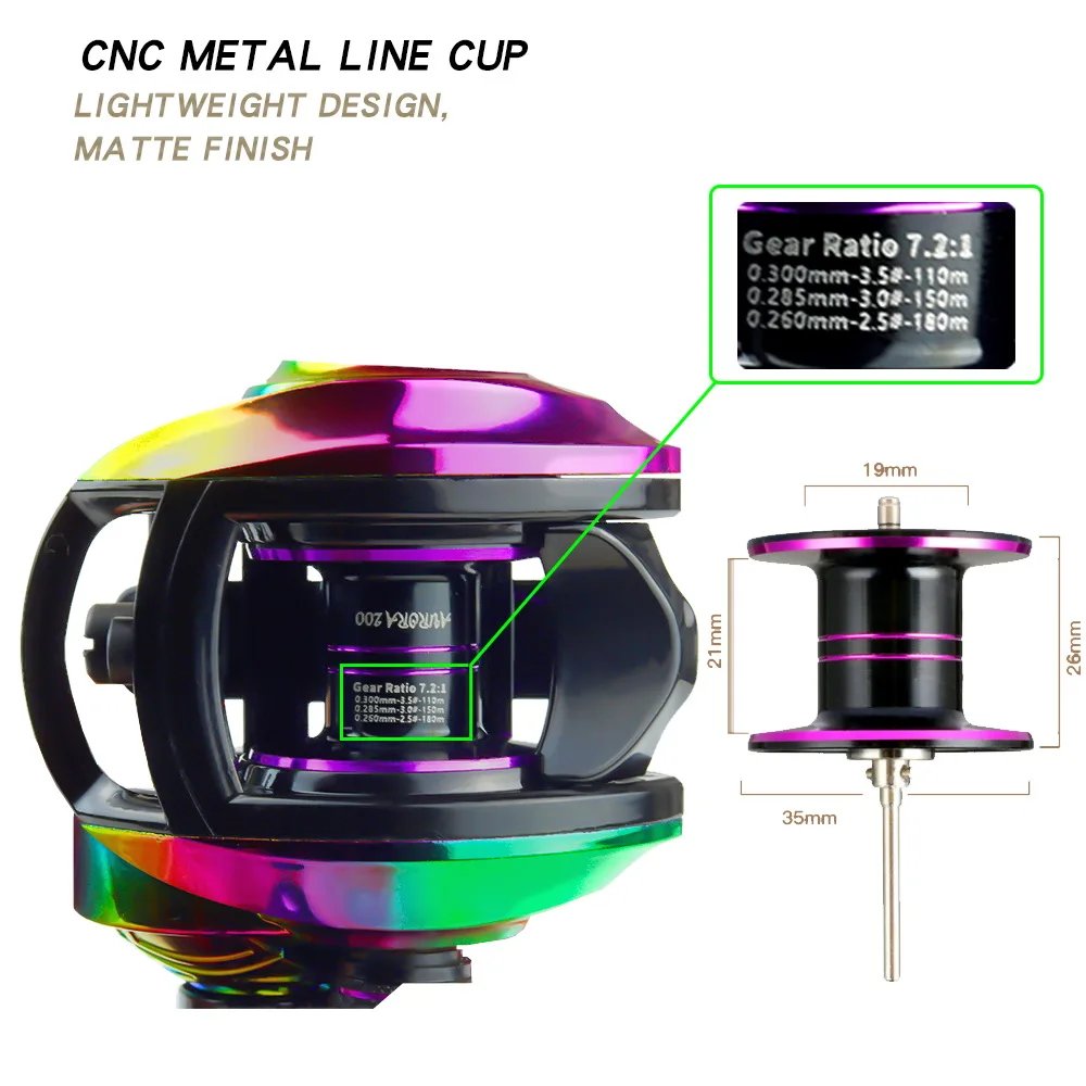 Experimente lo mejor en el equipo de pesca con la copa de línea de metal CNC con un diseño liviano y un acabado mate