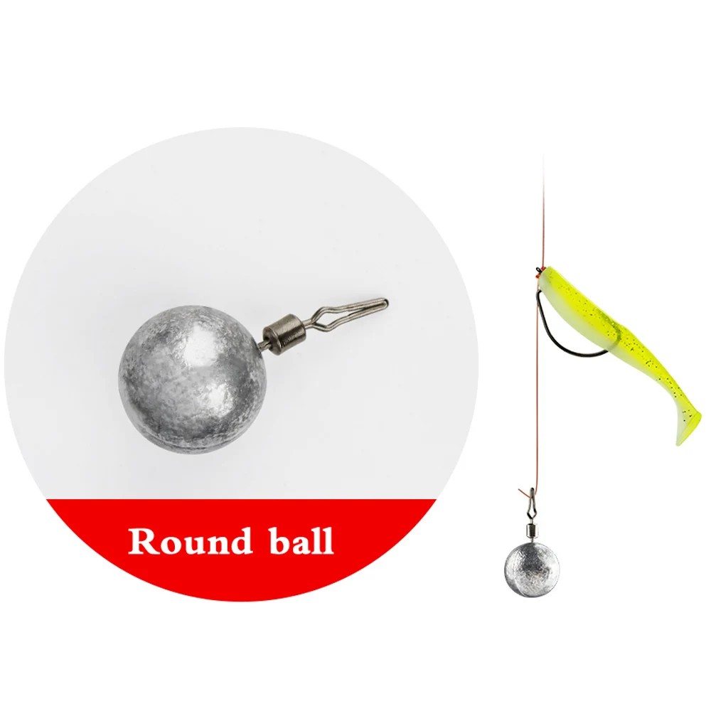 Plantilla de peso de bala de 50 piezas, plomos de Metal rodantes de 360 grados, lápiz de tiro, Clip giratorio, Terminal de plomada para aparejos de pesca de lubina - imagen 5