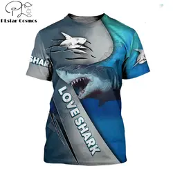 Camiseta de moda de verano 2020 con estampado 3D de tiburón/koala/caballo para hombre, camisetas de manga corta Harajuku, camisetas informales Unisex KJ0148