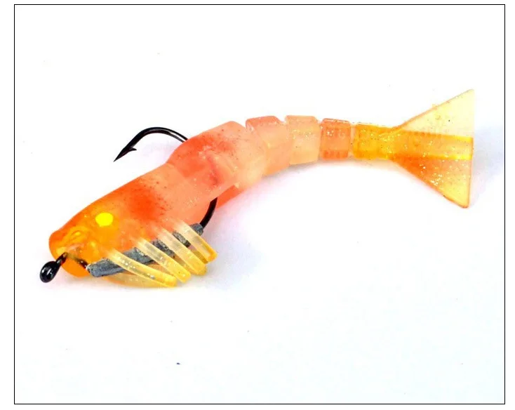 Señuelo de pesca cebo de camarón suave con anzuelo 8,9 cm 9g brillo Artificial articulación de bambú camarones señuelos cebos 1 pieza venta - imagen 5