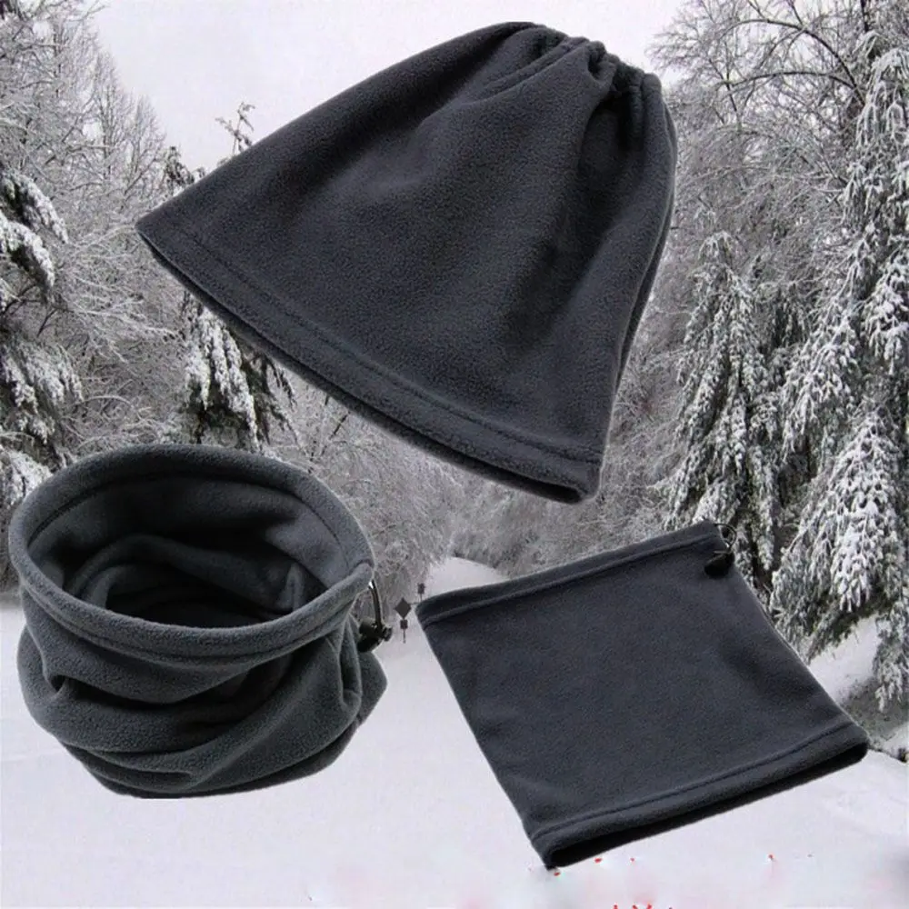 Gorros de lana Polar para exteriores para hombres y mujeres, bufanda de senderismo, calentador de cuello, tubo de Camping, máscara facial, sombreros de invierno - imagen 4