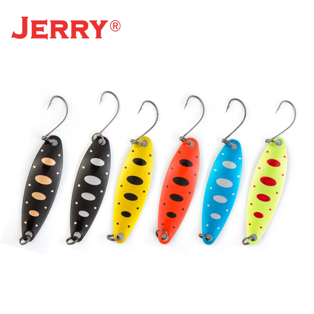Jerry 3,3g 5g señuelos de pesca artificiales, juego de cucharas de arrastre ligeras, cebo giratorio de Metal para perca de trucha - imagen 3