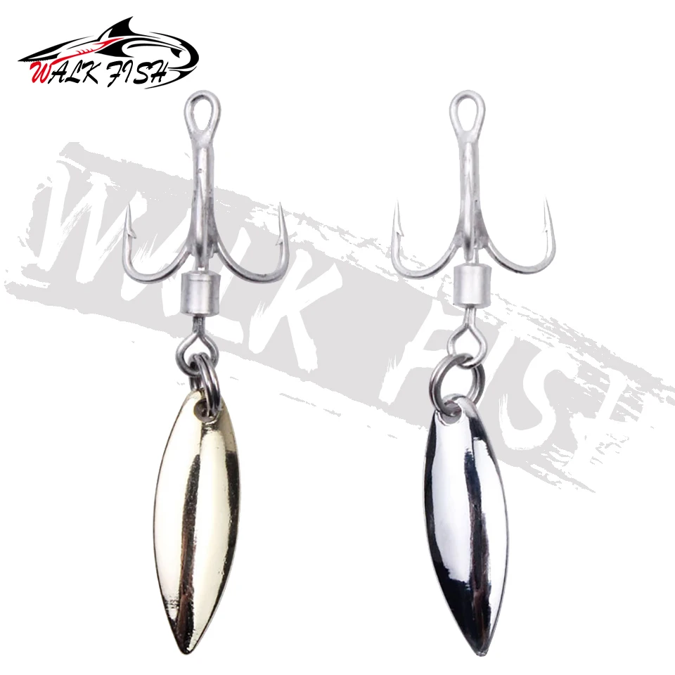 WALK FISH-anzuelo triple de pesca, accesorio de acero de alto carbono reforzado con vibración rotativa, lentejuela, aparejo de agua dulce de mar, 4 unids/lote - imagen 3