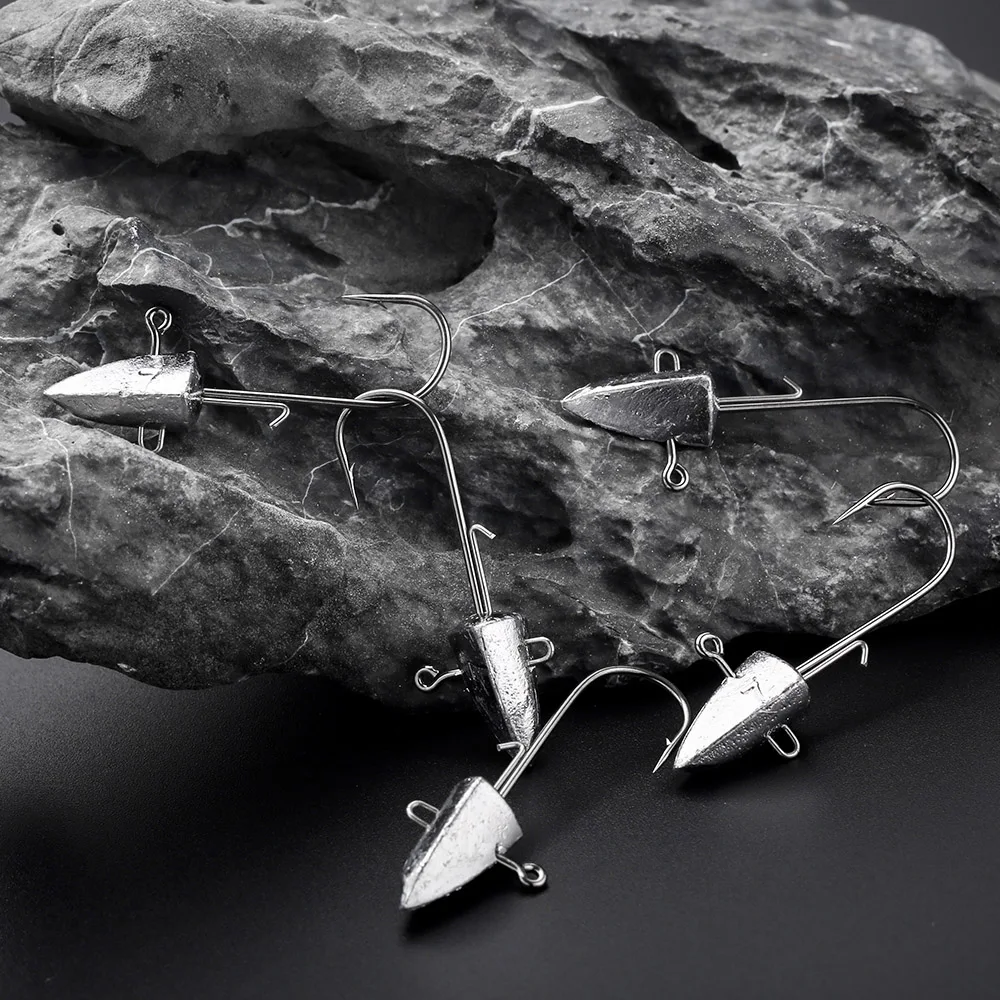 WALK FISH 8 unids/lote dardo Jighead anzuelos 5g 7g gusano pesca señuelo gancho suave plantilla cabeza cebo Artificial aparejos de pesca - imagen 5